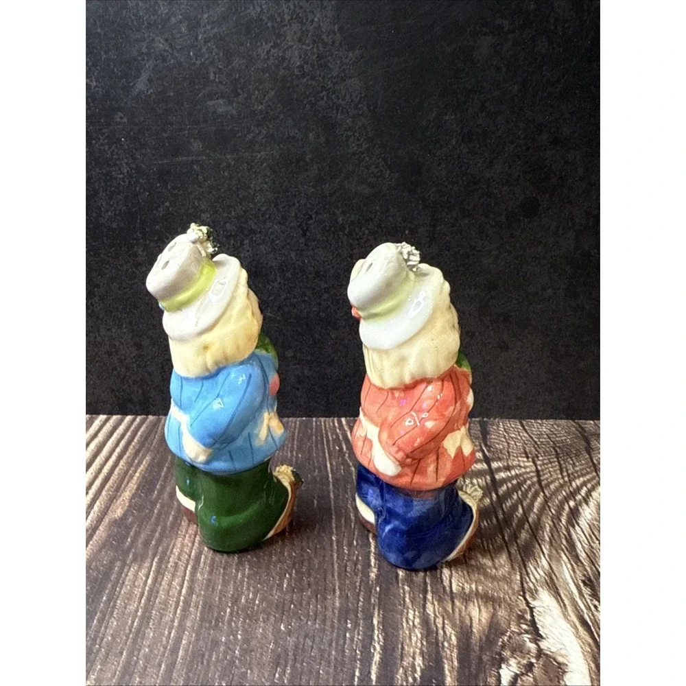 Scarecrow Salt & Pepper Shakers Fall Harvest Halloween Thanksgiving Vintage